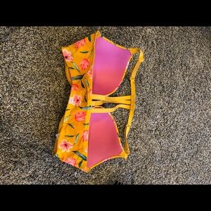 Pink racer back push-up bra